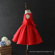 beautiful sleevless solid color kid christmas dress party wear